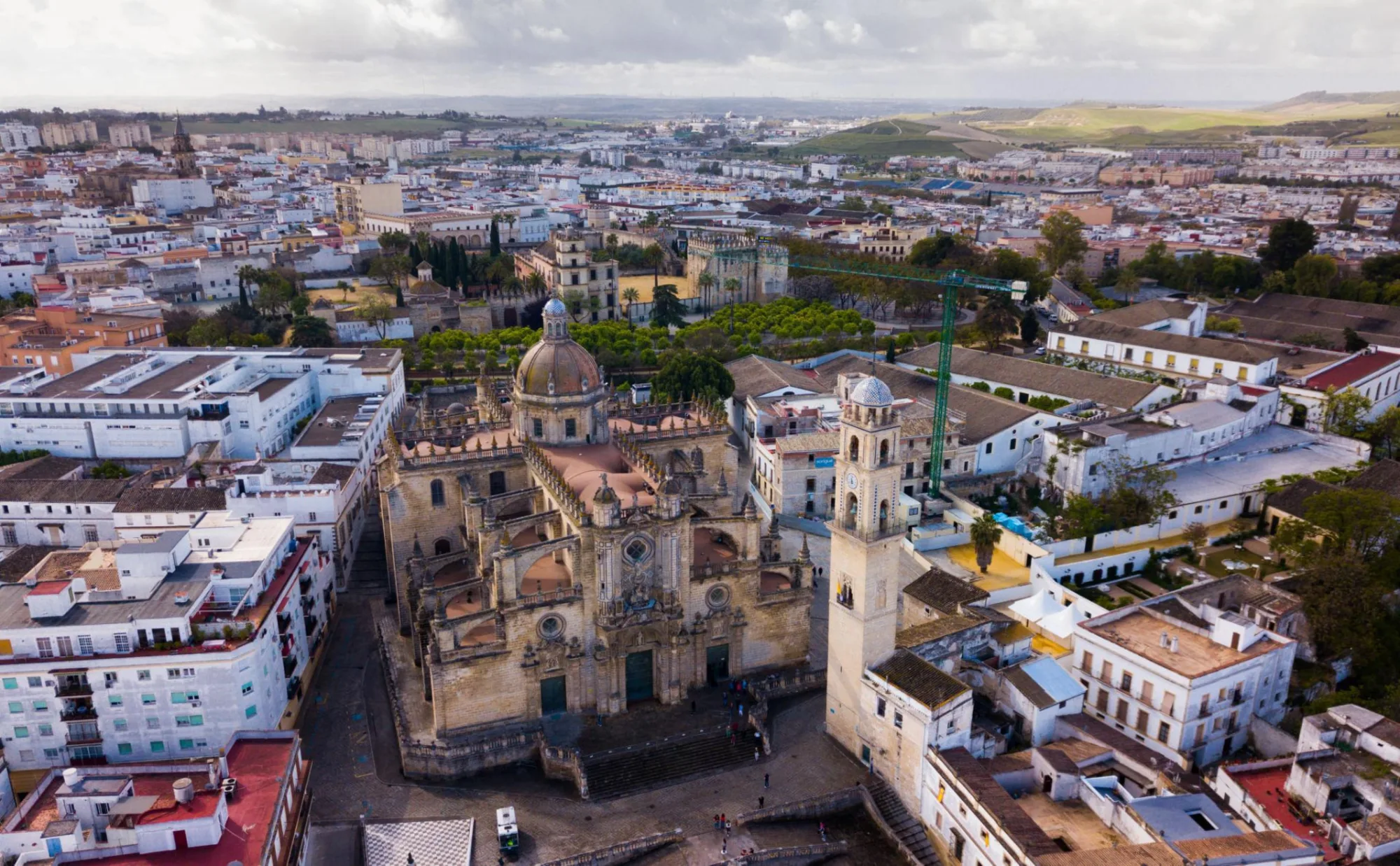 Vista aérea del centro histórico de Jerez de la Frontera